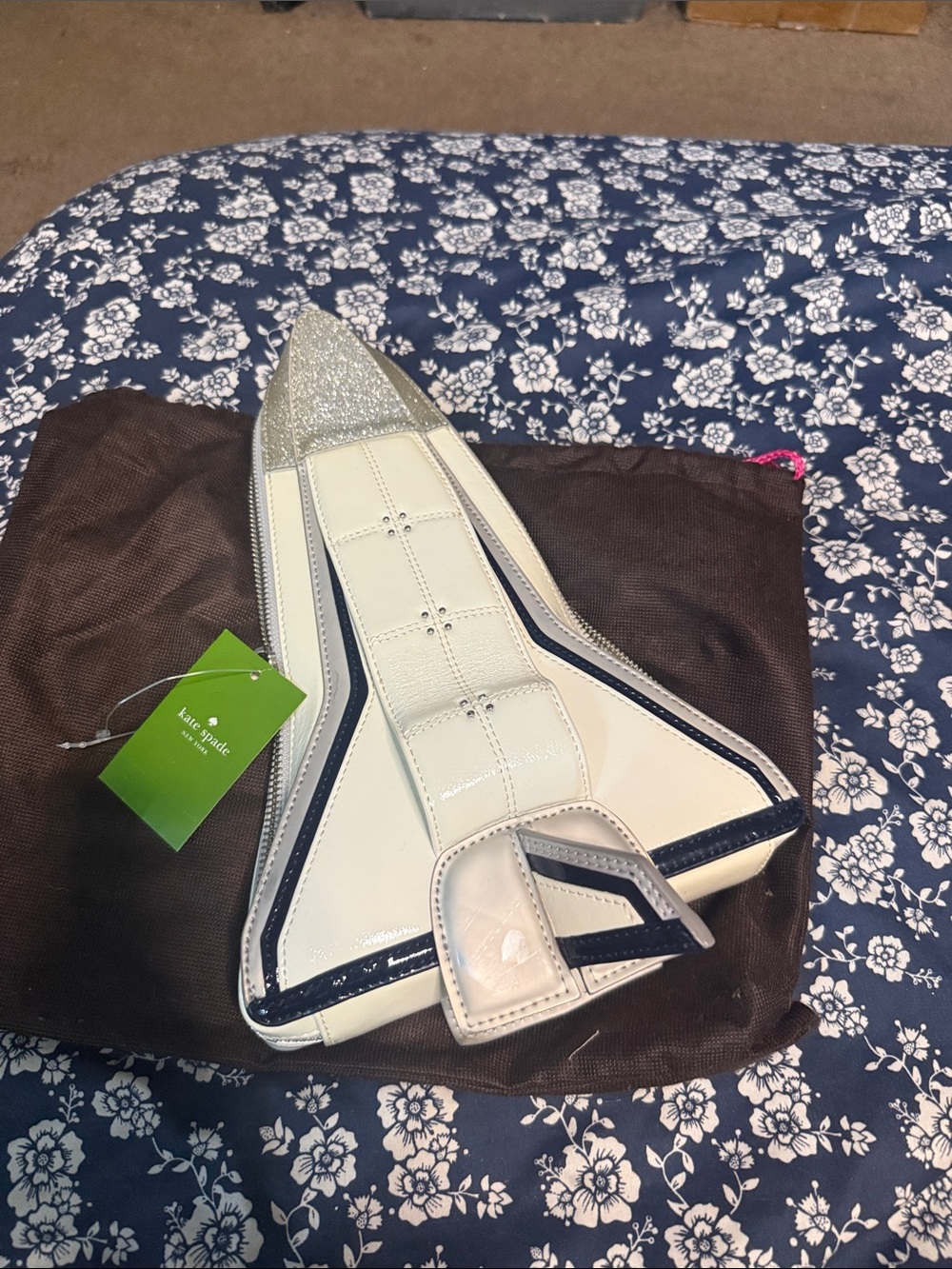 kate spade cream and navy rocket crossbody